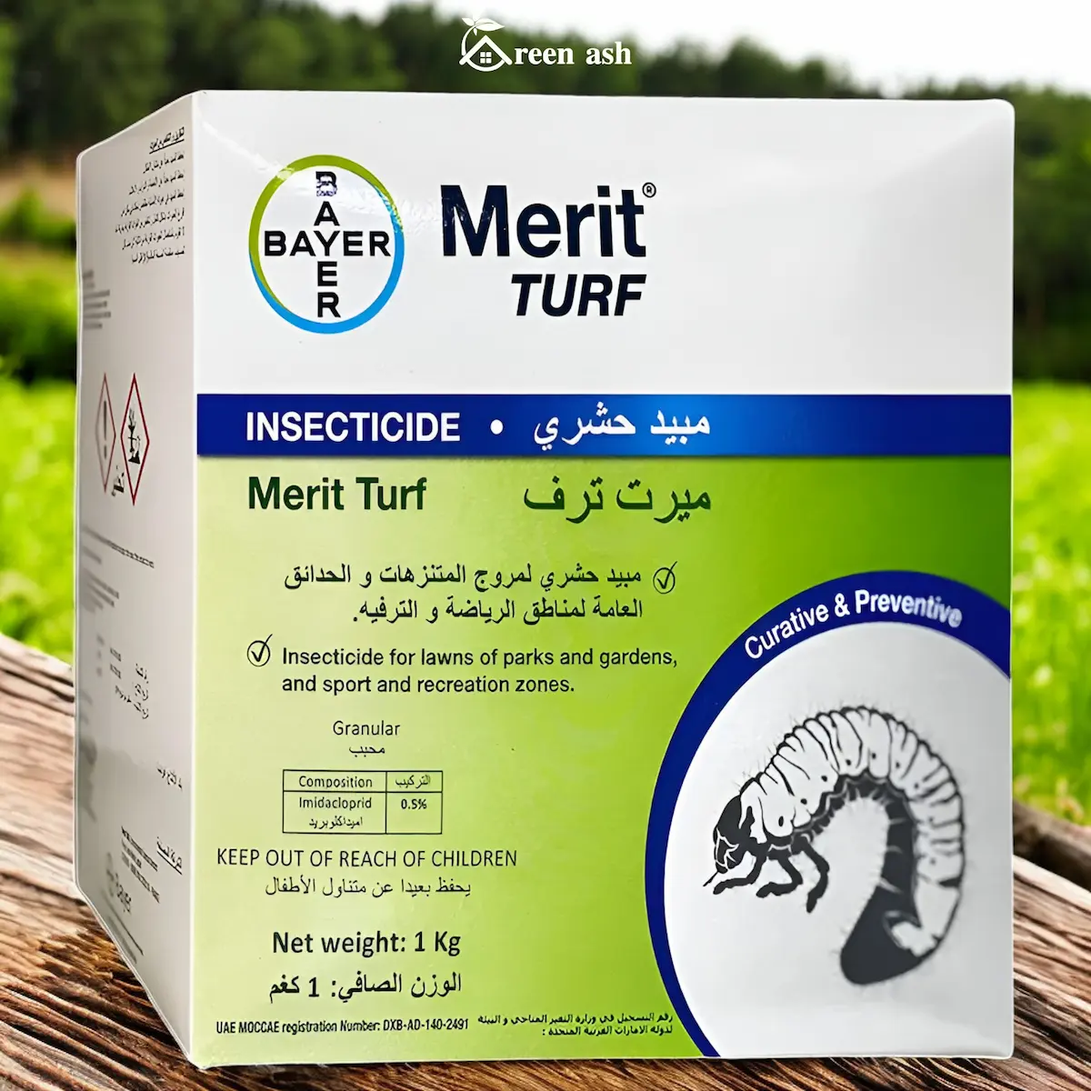 merit turf insecticide for lawns, gardens, and sports zones – curative & preventive bayer® merit turf® an moccae approved insecticide for lawn and gardens | made in france | no.1 choice of gardeners | 1kg Merit Turf Insecticide for Lawns, Gardens