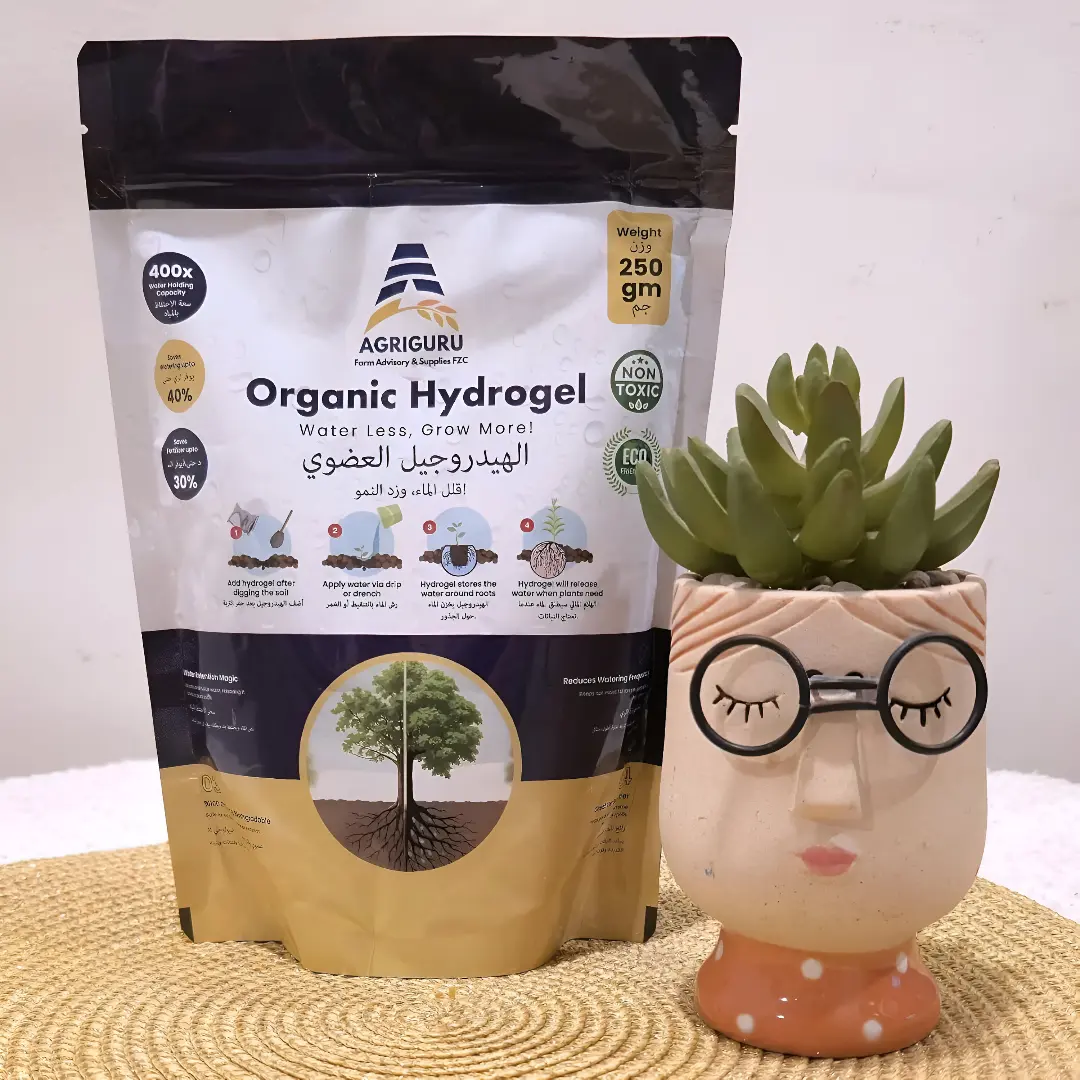 agriguru organic hydrogel water retention polymer – 250g | soil moisture saver Agriguru Organic Hydrogel Water Retention Polymer – 250g | Soil Moisture Saver - Image 1